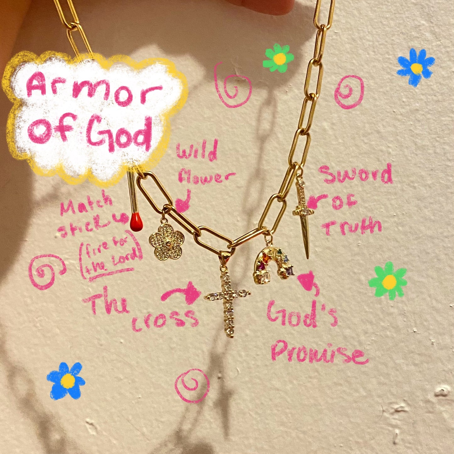 Armor of God charm necklace