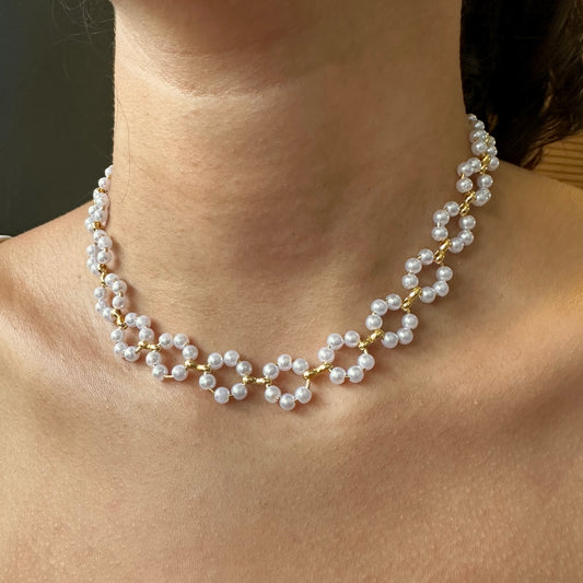 flower pearl - necklace